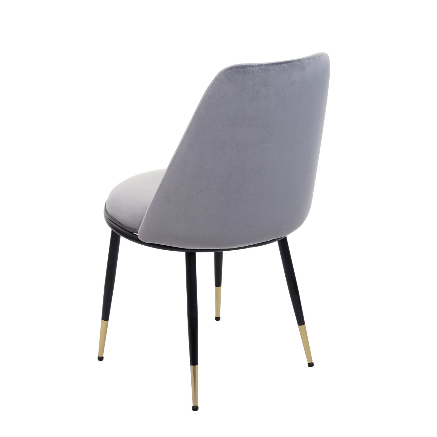 Cosmo Casa - Eetkamerstoelen set van 2 - Met armleuningen - Fluweel - Grijs