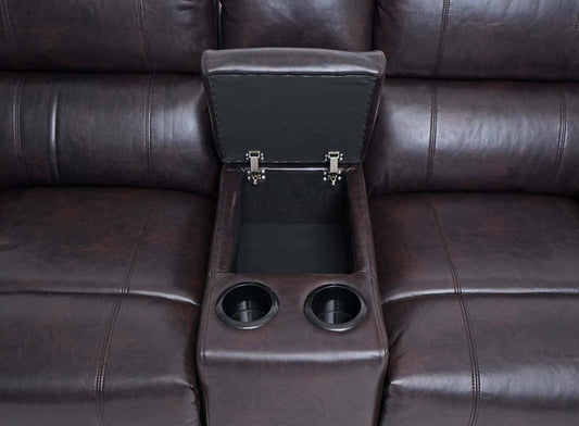 Cosmo Casa - 2-zits bioscoopstoel - Bekerhouder - Kunstleer - Bruin