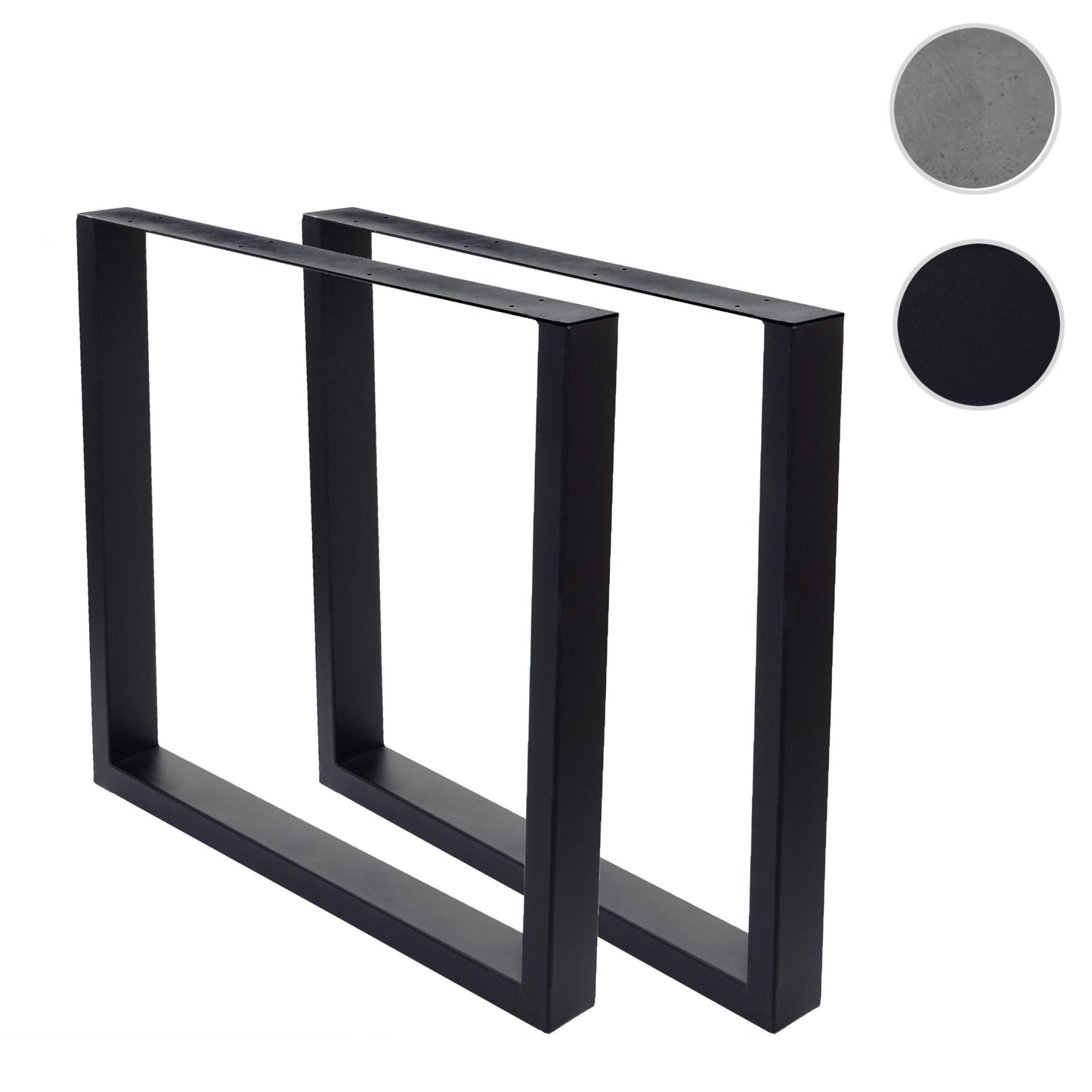 Cosmo Casa - Tafelpoten set van 2 - Voor eettafel - Metaal - Zwart - 74x80cm