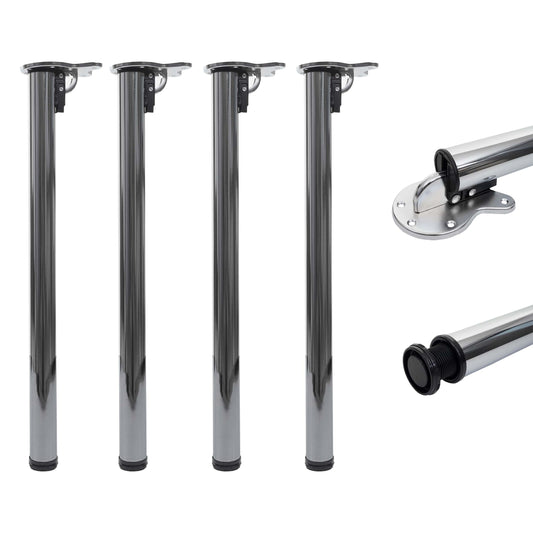 Cosmo Casa - Tafelpoten set van 4 - Opvouwbaar tafelonderstel - Metaal - RVS look - 72cm