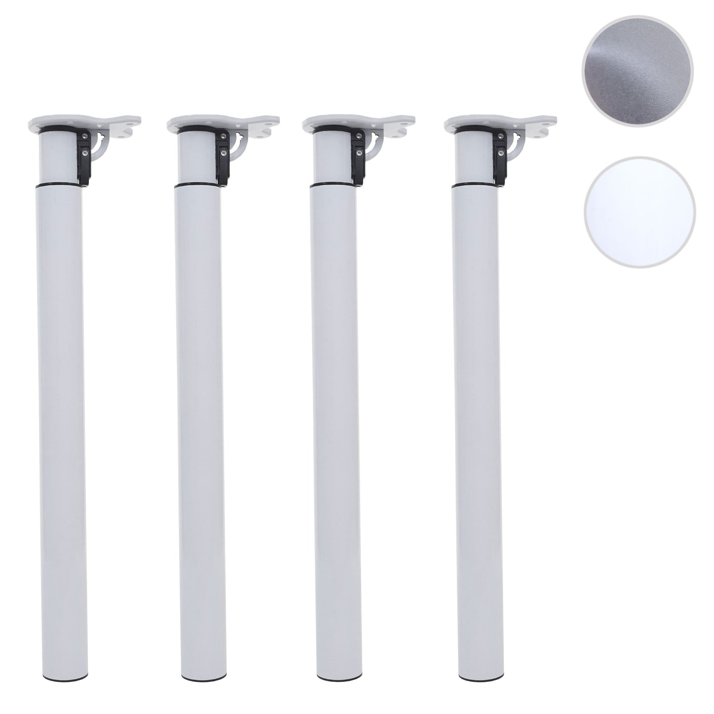 Cosmo Casa - Tafelpoten set van 4 - Opvouwbaar verstelbaar - Metaal - Wit - 70-110cm
