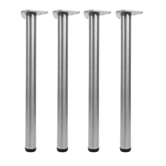 Cosmo Casa - Tafelpoten set van 4 - Vast tafelonderstel - Metaal - RVS look - 73cm