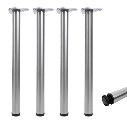 Cosmo Casa - Tafelpoten set van 4 - Vast tafelonderstel - Metaal - RVS look - 73cm