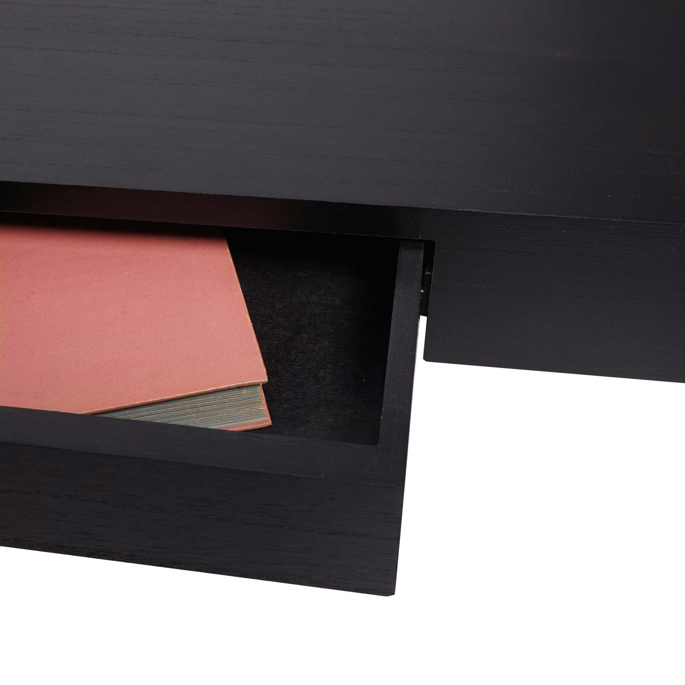 Cosmo Casa - Wandplank - Met lade - Massief hout - Zwart - 80x25x8cm