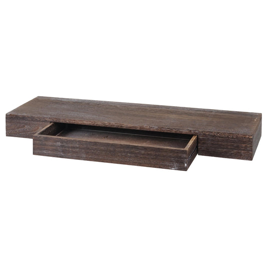 Cosmo Casa - Wandplank - Zwevend - Hout - Bruin - 8×80×25 cm