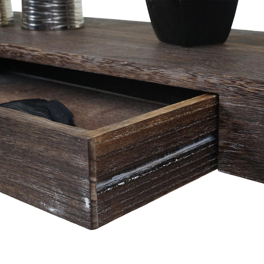 Cosmo Casa - Wandplank - Zwevend - Hout - Bruin - 8×80×25 cm