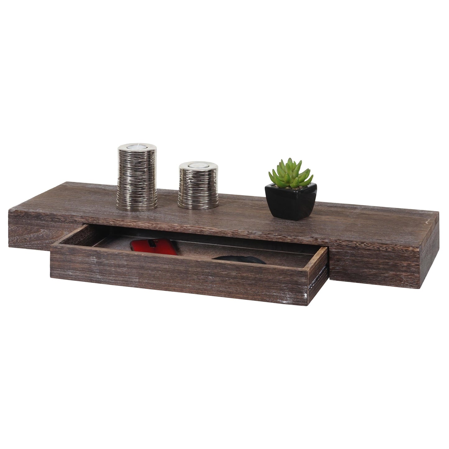 Cosmo Casa - Wandplank - Zwevend - Hout - Bruin - 8×80×25 cm