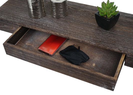 Cosmo Casa - Wandplank - Zwevend - Hout - Bruin - 8×80×25 cm