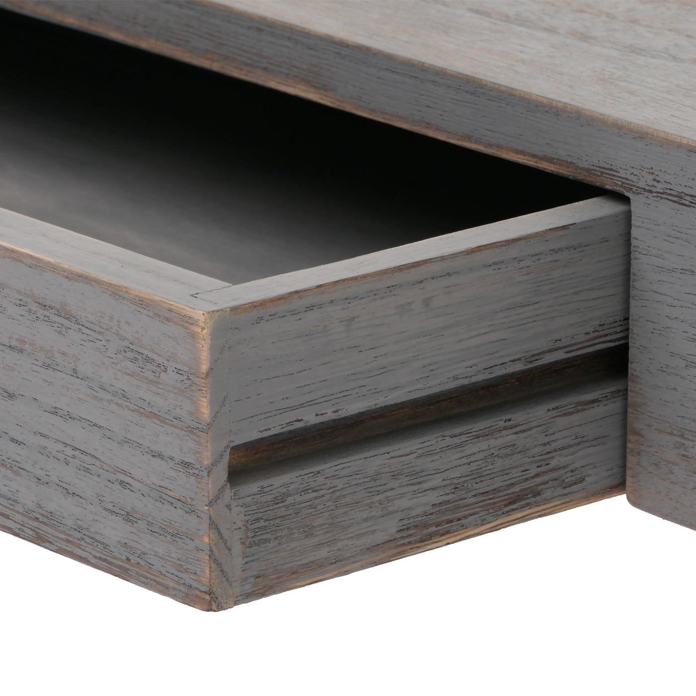 Cosmo Casa - Wandplank - Zwevende Plank - Hangplank - Lade - Massief Hout - 8x80x25cm - Grijs - Shabby Chic