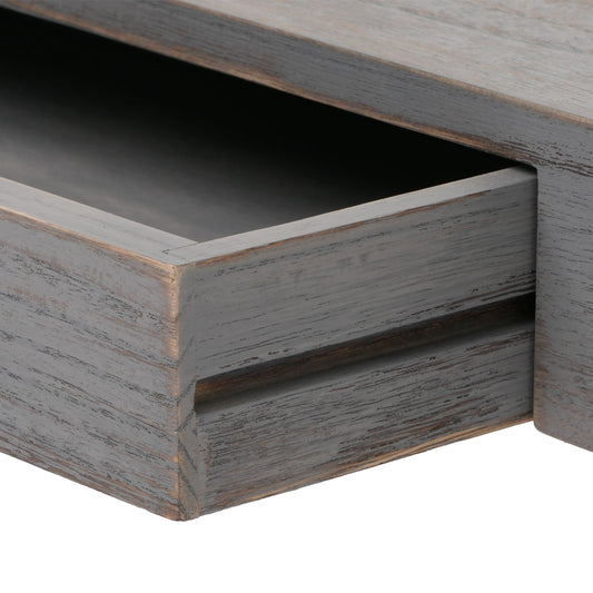 Cosmo Casa - Wandplank - Zwevende Plank - Hangplank - Lade - Massief Hout - 8x80x25cm - Grijs - Shabby Chic