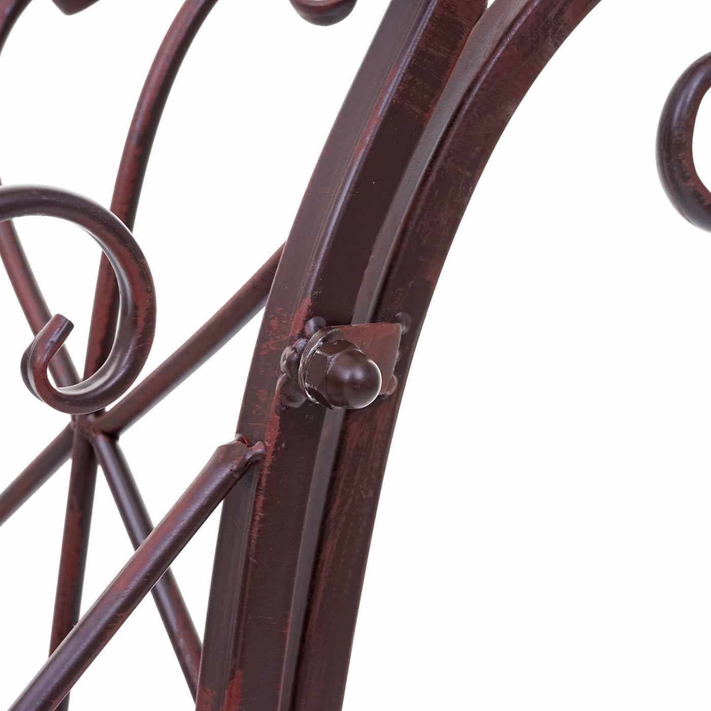 Cosmo Casa - Tuinbank - Decoratief - Metaal - Roestbruin - 150 cm - Zonder zitkussen