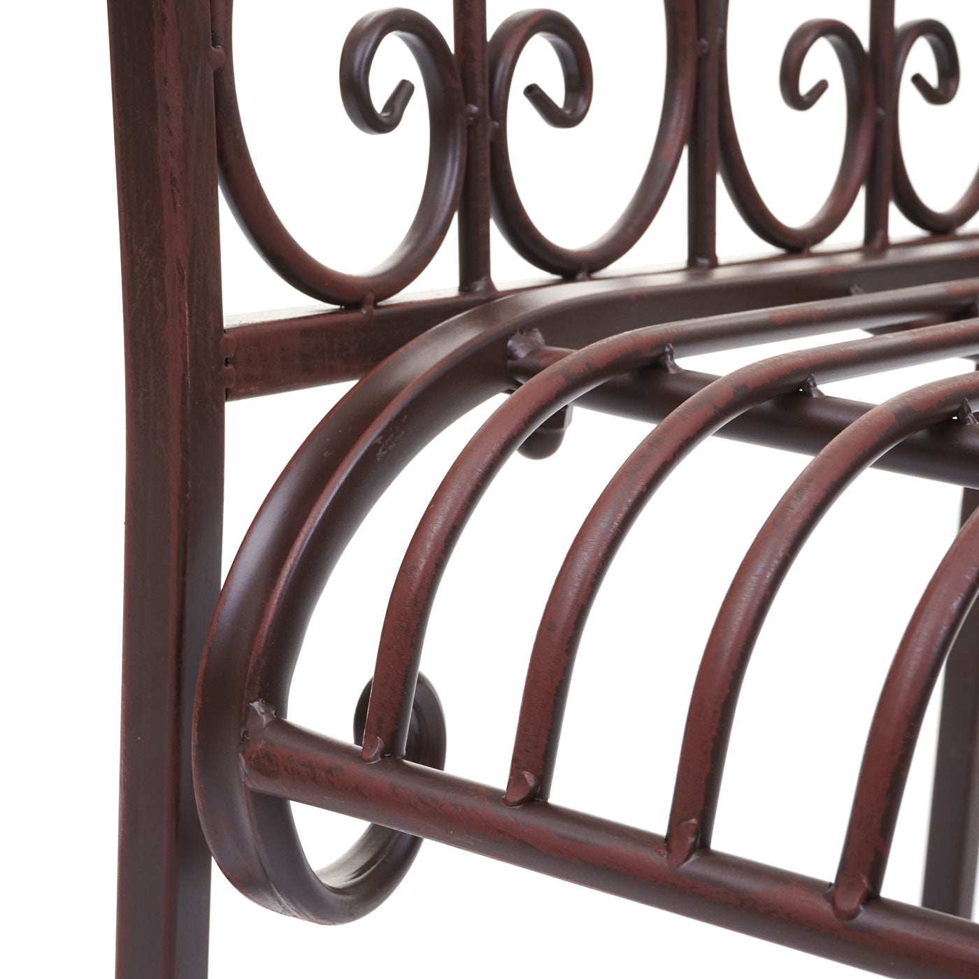 Cosmo Casa - Tuinbank - Decoratief - Metaal - Roestbruin - 150 cm - Zonder zitkussen