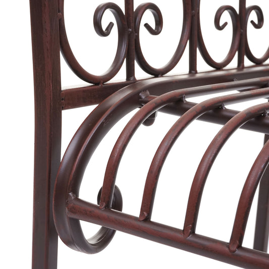 Cosmo Casa - Tuinbank - Decoratief - Metaal - Roestbruin - 150 cm - Zonder zitkussen