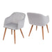 Cosmo Casa - Set van 2 Eetkamerstoelen - Retro - Textiel - Lichtgrijs fluweel