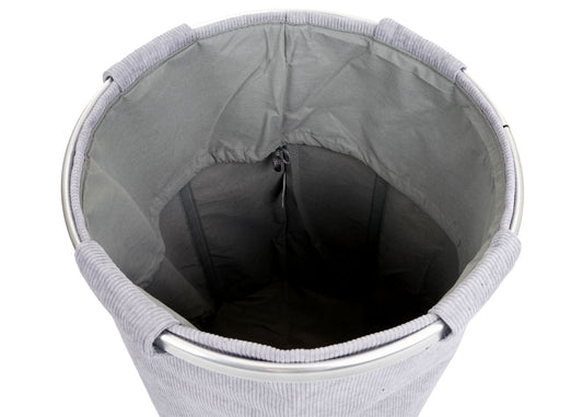 Cosmo Casa - Wasmand - Wasbox waszak - Wascontainer met net - 55x39cm - 65l - Corduroy grijs
