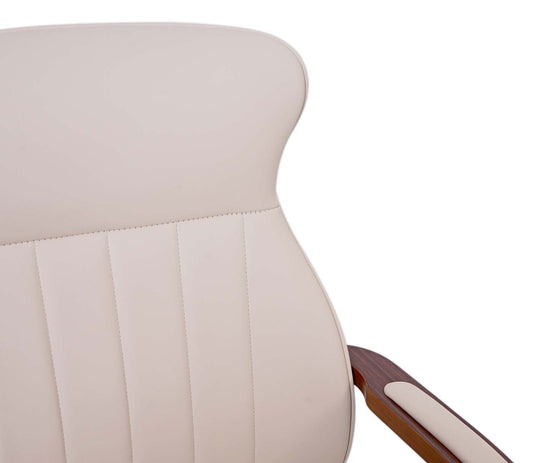 Cosmo Casa - Bureaustoel - Directie - Kunstleer - Crème