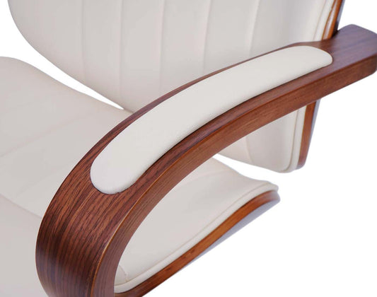 Cosmo Casa - Bureaustoel - Directie - Kunstleer - Crème