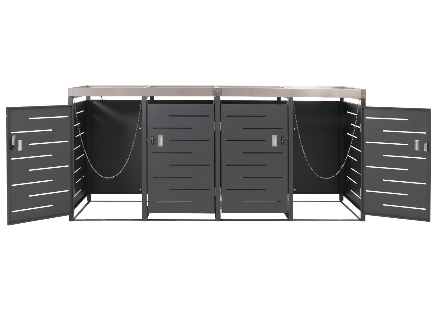 Cosmo Casa - 4-delige Prullenbakbekleding - Uitbreidbaar - RVS & Metaal - Antraciet - 92 kg