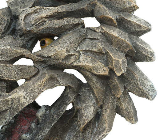 Cosmo Casa - Wanddecoratie - Wolfskop - Polyresin - Grijs - 32 cm