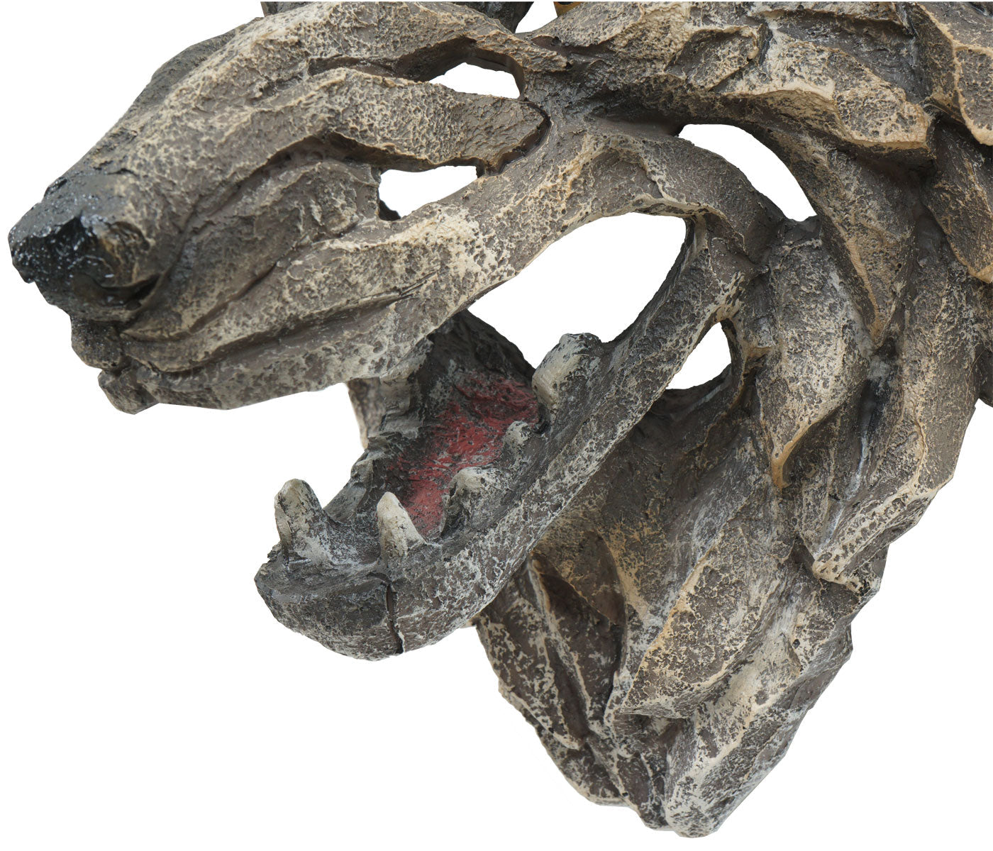 Cosmo Casa - Wanddecoratie - Wolfskop - Polyresin - Grijs - 32 cm