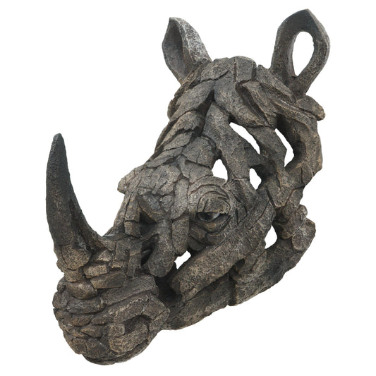 Cosmo Casa - Wanddecoratie - Neushoornkop - Polyresin - Grijs - 26 cm