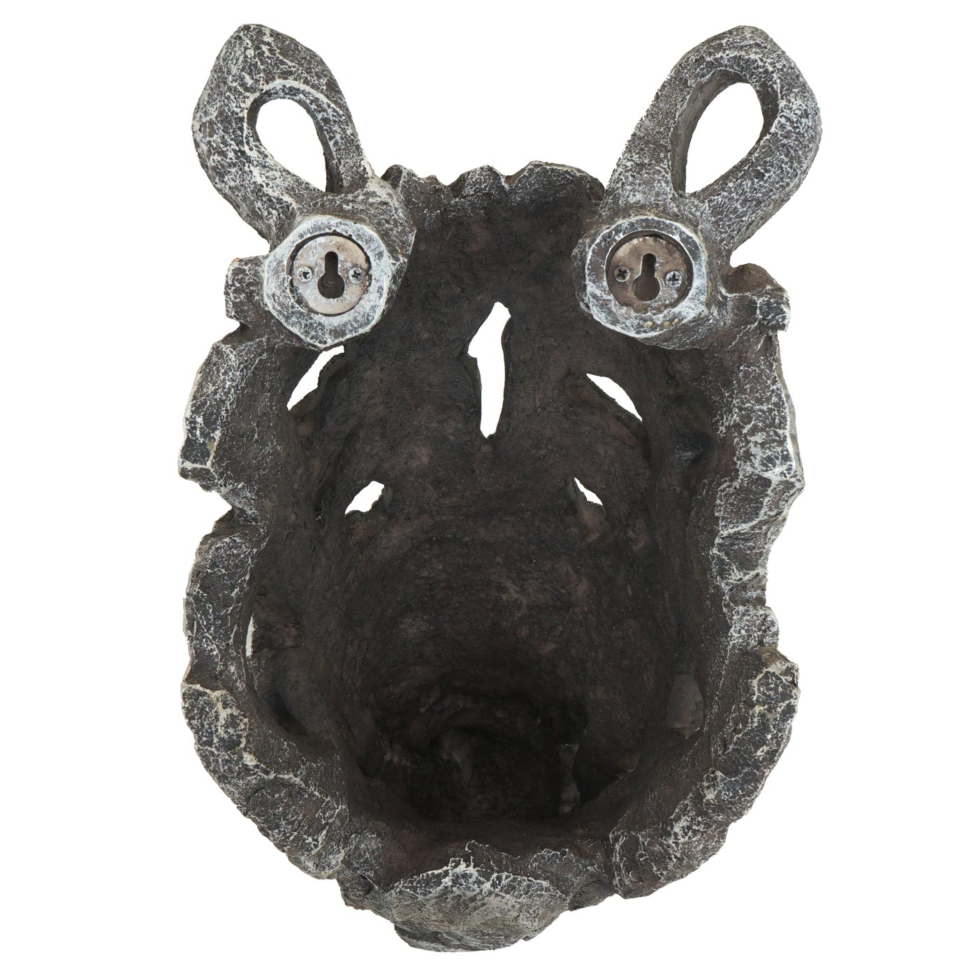 Cosmo Casa - Wanddecoratie - Neushoornkop - Polyresin - Grijs - 26 cm