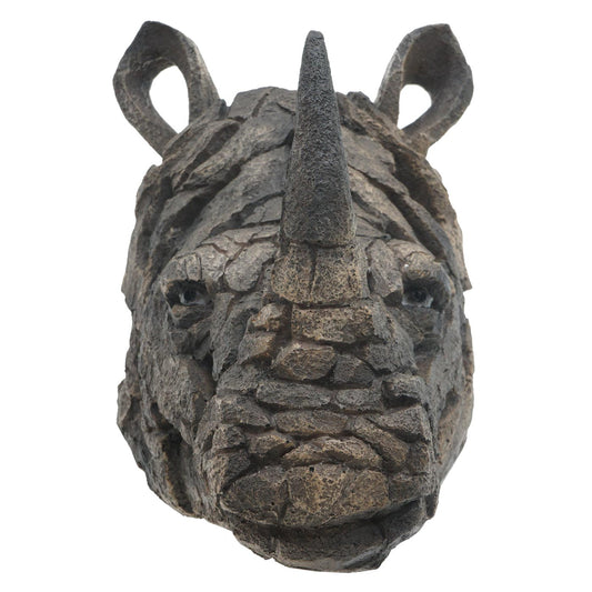 Cosmo Casa - Wanddecoratie - Neushoornkop - Polyresin - Grijs - 26 cm