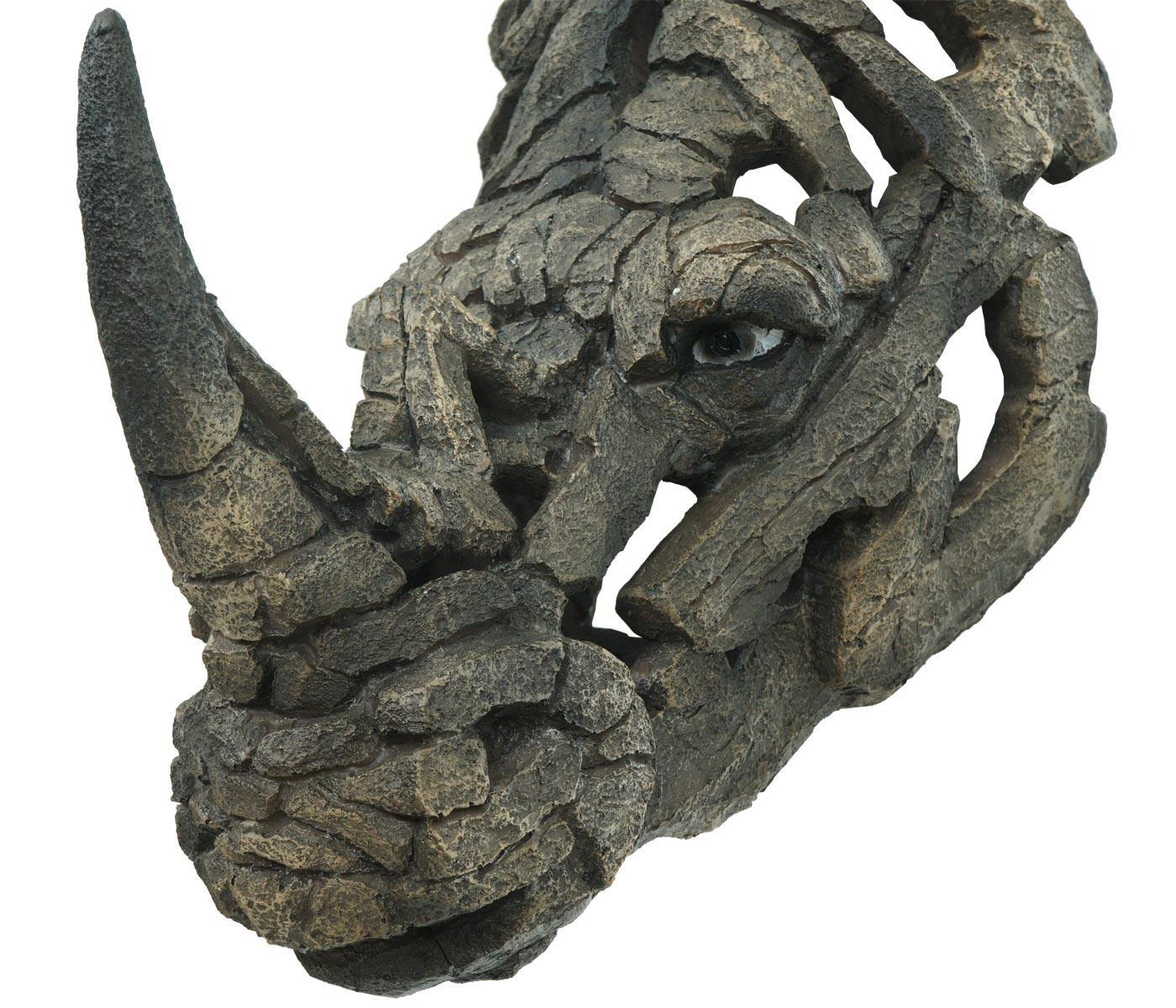 Cosmo Casa - Wanddecoratie - Neushoornkop - Polyresin - Grijs - 26 cm