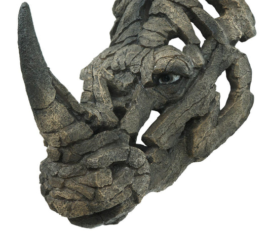 Cosmo Casa - Wanddecoratie - Neushoornkop - Polyresin - Grijs - 26 cm