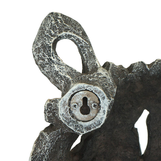 Cosmo Casa - Wanddecoratie - Neushoornkop - Polyresin - Grijs - 26 cm