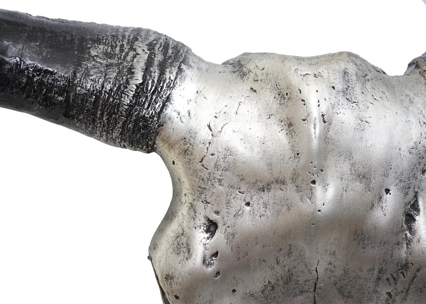 Cosmo Casa - Wanddecoratie - Decoratieve Schedel - Polyresin - Zilver