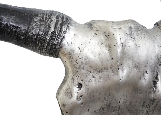 Cosmo Casa - Wanddecoratie - Decoratieve Schedel - Polyresin - Zilver