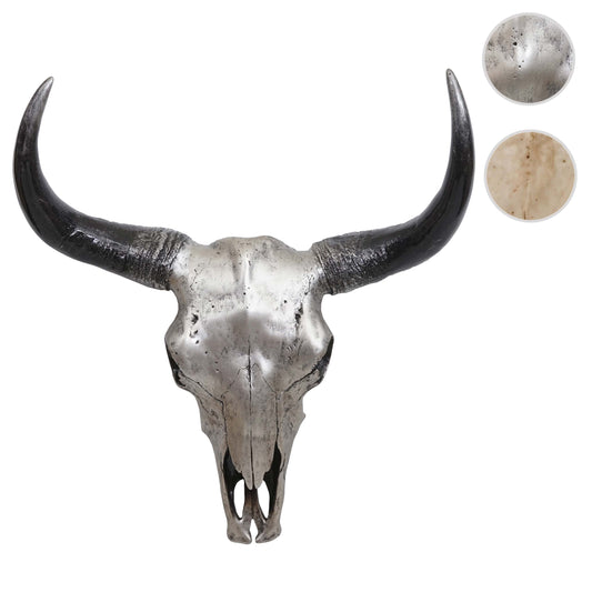 Cosmo Casa - Wanddecoratie - Decoratieve Schedel - Polyresin - Zilver