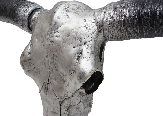 Cosmo Casa - Wanddecoratie - Decoratieve Schedel - Polyresin - Zilver