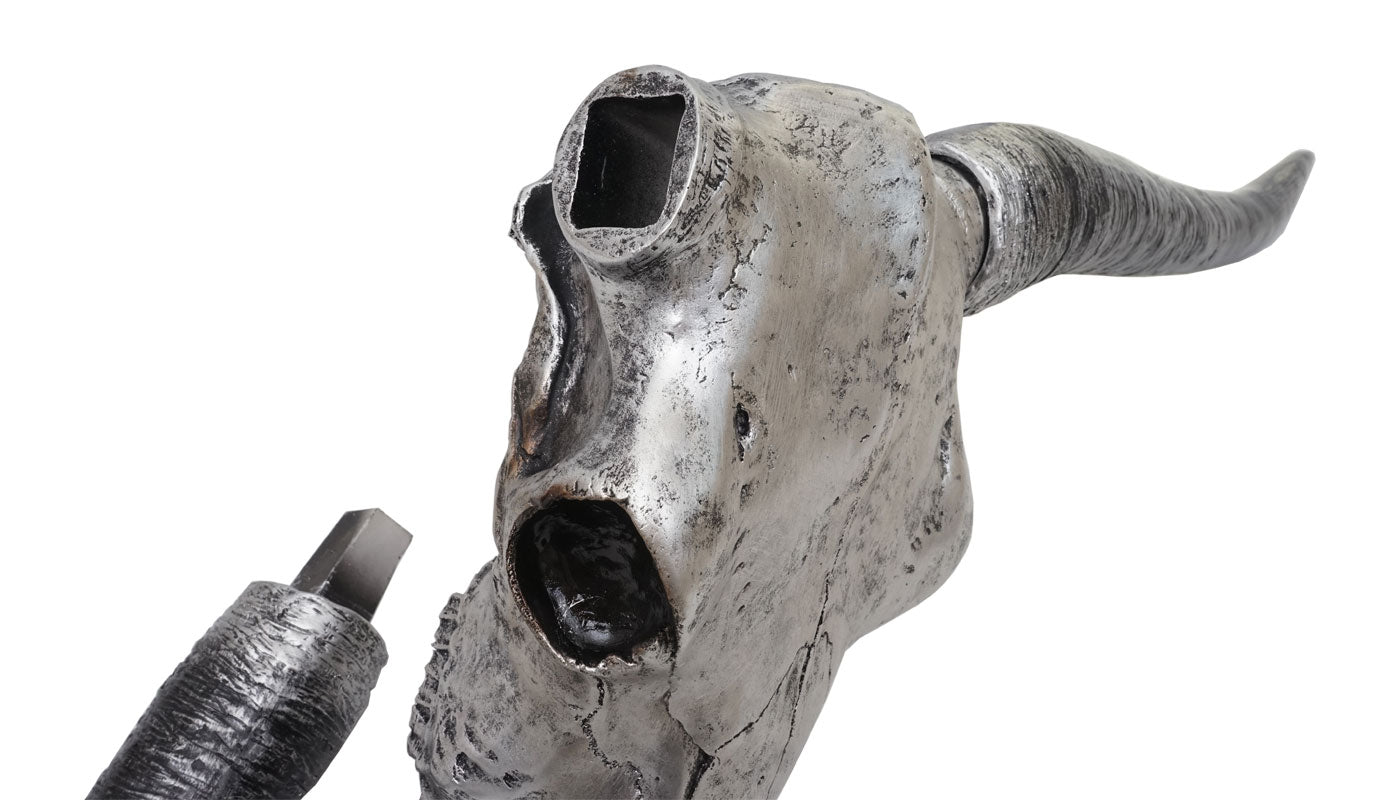 Cosmo Casa - Wanddecoratie - Decoratieve Schedel - Polyresin - Zilver