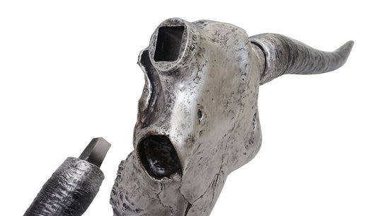 Cosmo Casa - Wanddecoratie - Decoratieve Schedel - Polyresin - Zilver