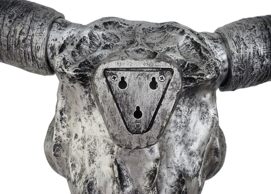 Cosmo Casa - Wanddecoratie - Decoratieve Schedel - Polyresin - Zilver