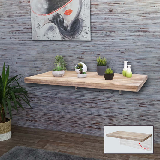 Cosmo Casa - Wandtafel - Opklapbaar Ontwerp - Massief Hout - Natuurkleur - 120x60 cm