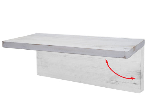 Cosmo Casa - Wandtafel - Opklapbaar Ontwerp - Massief Hout - Shabby White - 120x60 cm