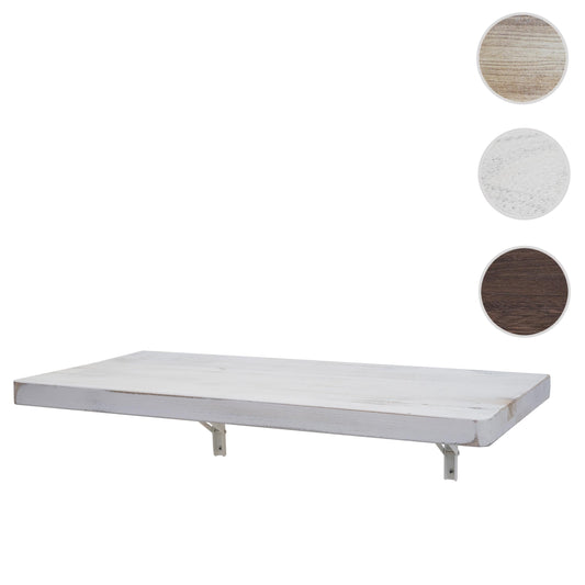 Cosmo Casa - Wandtafel - Opklapbaar Ontwerp - Massief Hout - Shabby White - 120x60 cm