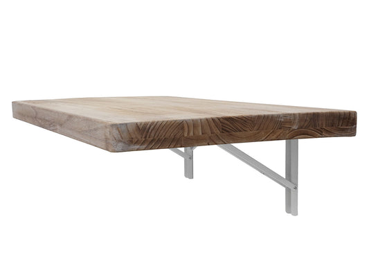 Cosmo Casa - Wandtafel - Opklapbaar Ontwerp - Massief Hout - Natuurkleur - 100x50 cm
