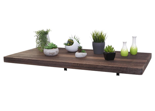 Cosmo Casa - Wandtafel - Opklapbaar Ontwerp - Massief Hout - Shabby Brown - 100x50 cm