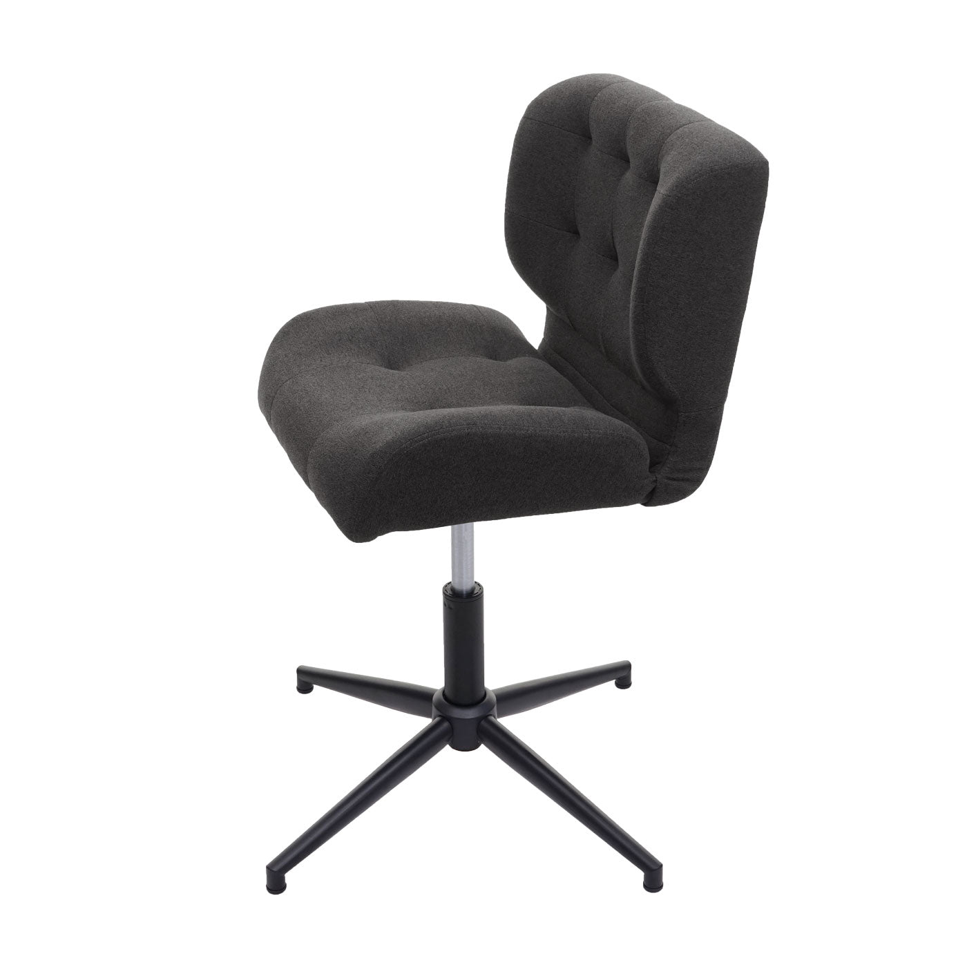 Cosmo Casa - Set van 2 Eetkamerstoelen - Verstelbaar - Textiel - Donkergrijs - Onderstel zwart