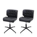 Cosmo Casa - Set van 2 Eetkamerstoelen - Verstelbaar - Kunstleer - Vintage donkergrijs - Zwarte voet