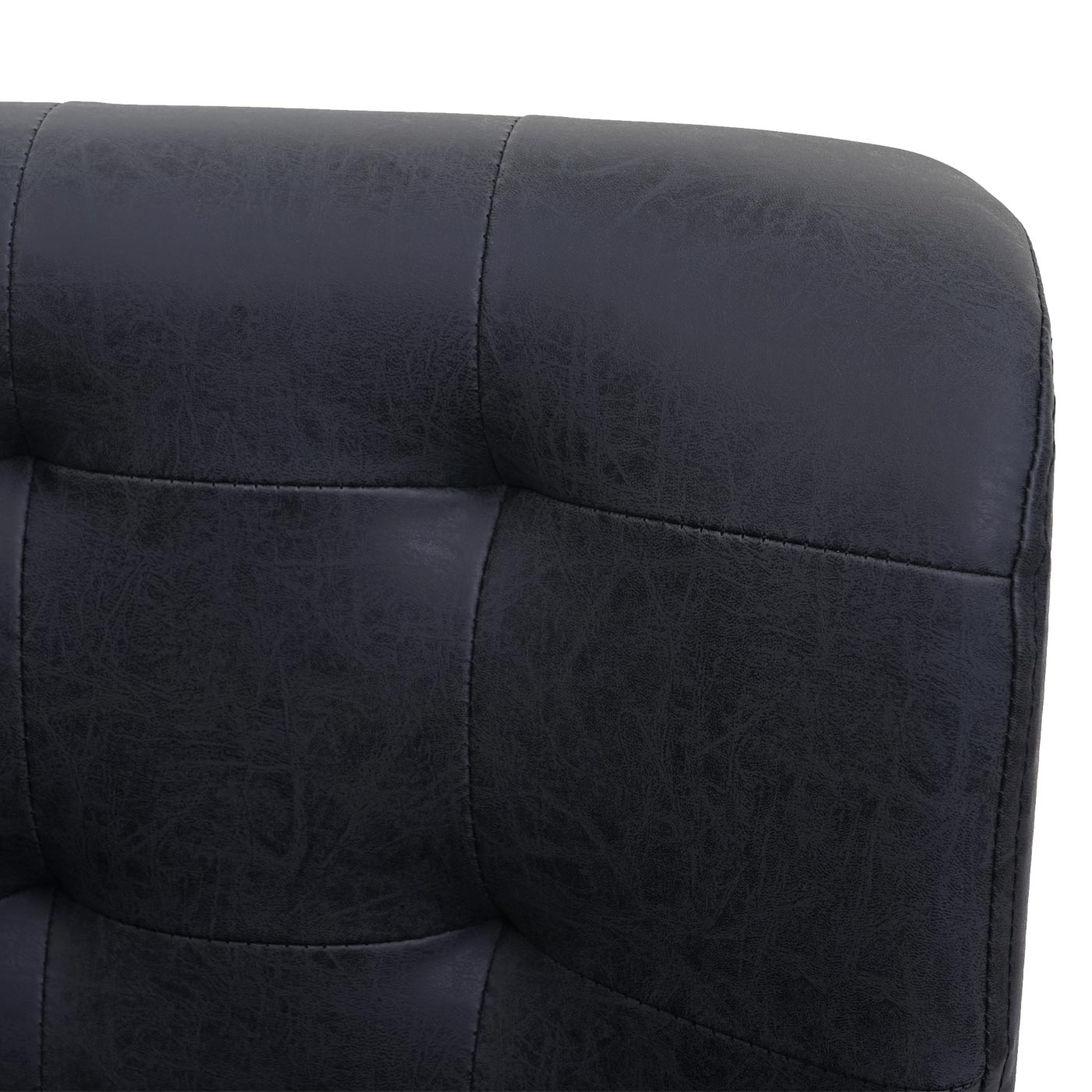 Cosmo Casa - Set van 2 Eetkamerstoelen - Verstelbaar - Kunstleer - Vintage donkergrijs - Zwarte voet