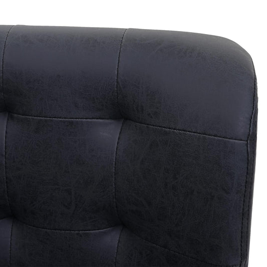 Cosmo Casa - Set van 2 Eetkamerstoelen - Verstelbaar - Kunstleer - Vintage donkergrijs - Zwarte voet