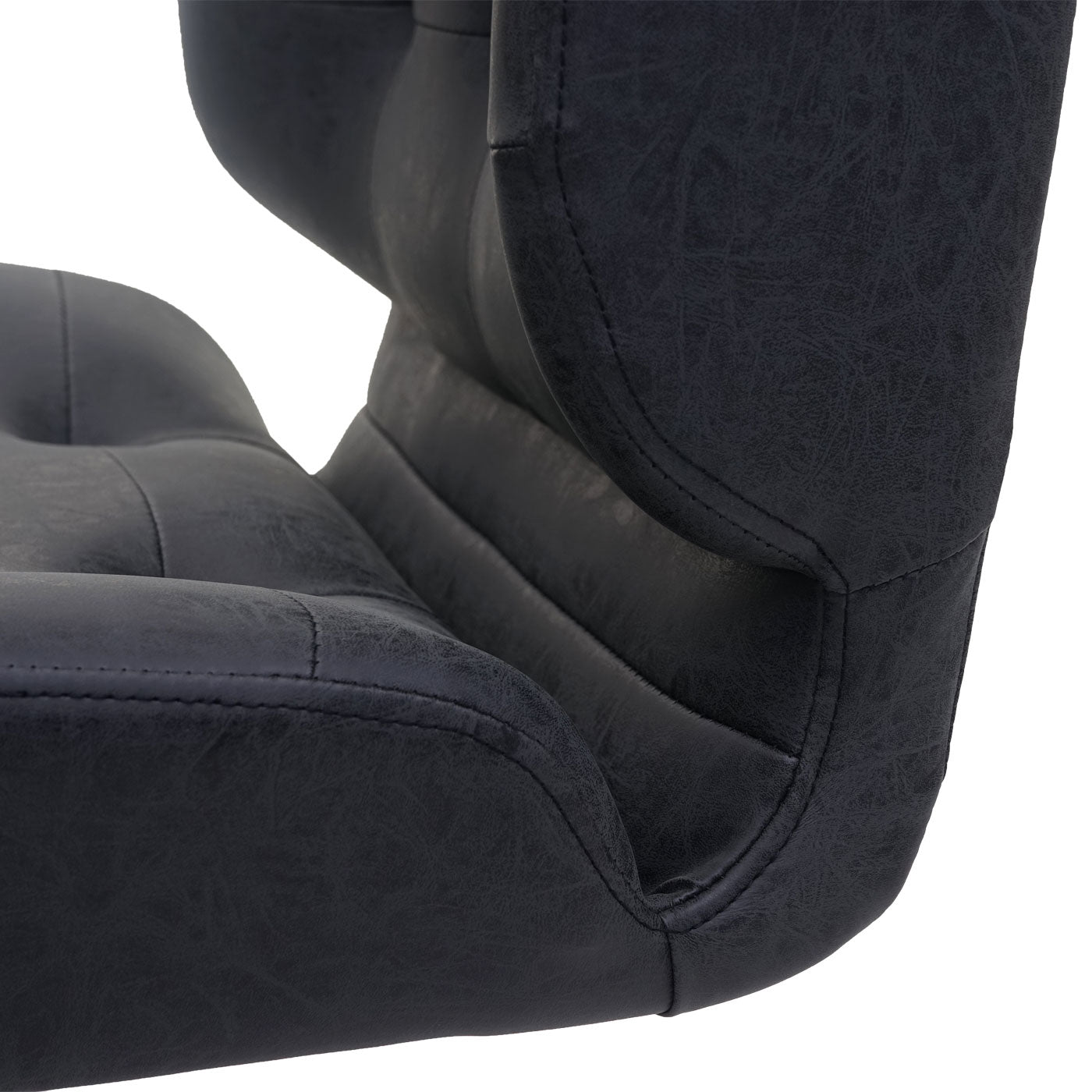 Cosmo Casa - Set van 2 Eetkamerstoelen - Verstelbaar - Kunstleer - Vintage donkergrijs - Zwarte voet