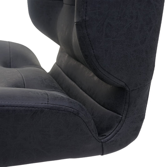 Cosmo Casa - Set van 2 Eetkamerstoelen - Verstelbaar - Kunstleer - Vintage donkergrijs - Zwarte voet