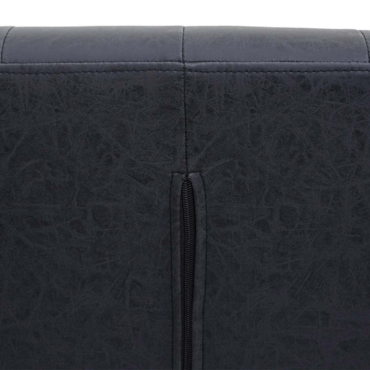 Cosmo Casa - Set van 2 Eetkamerstoelen - Verstelbaar - Kunstleer - Vintage donkergrijs - Zwarte voet