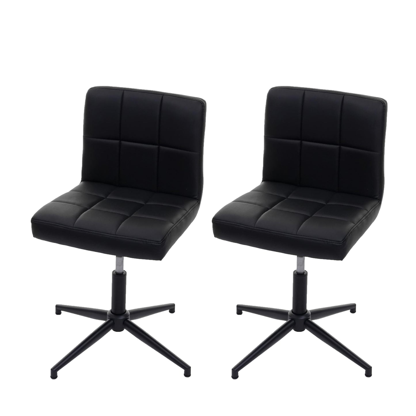 Cosmo Casa - Eetkamerstoelen set van 2 - In hoogte verstelbaar - Imitatieleer - Zwart